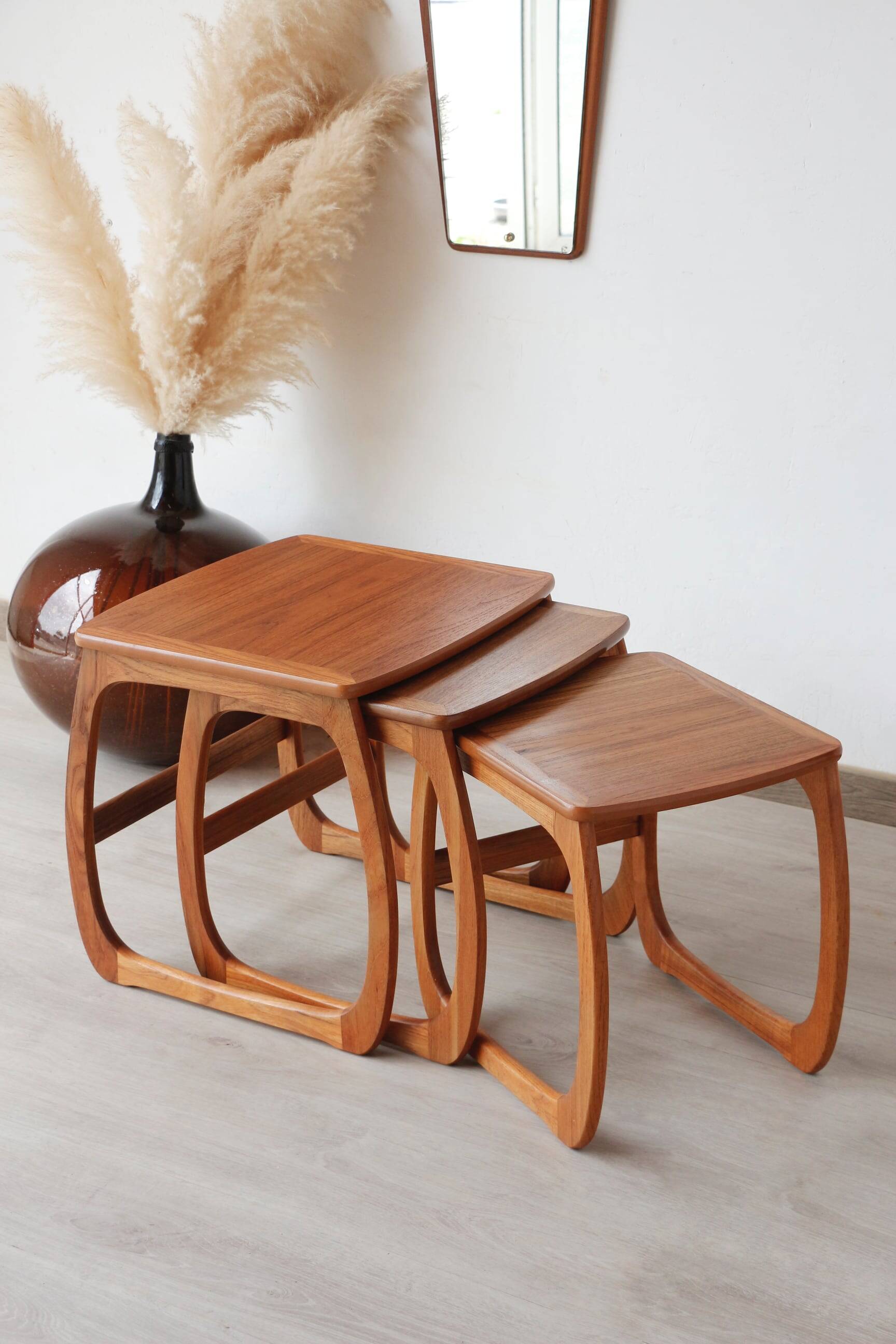 Vintage Teak Nesting Tables – 1960s Design | Nathan Furniture