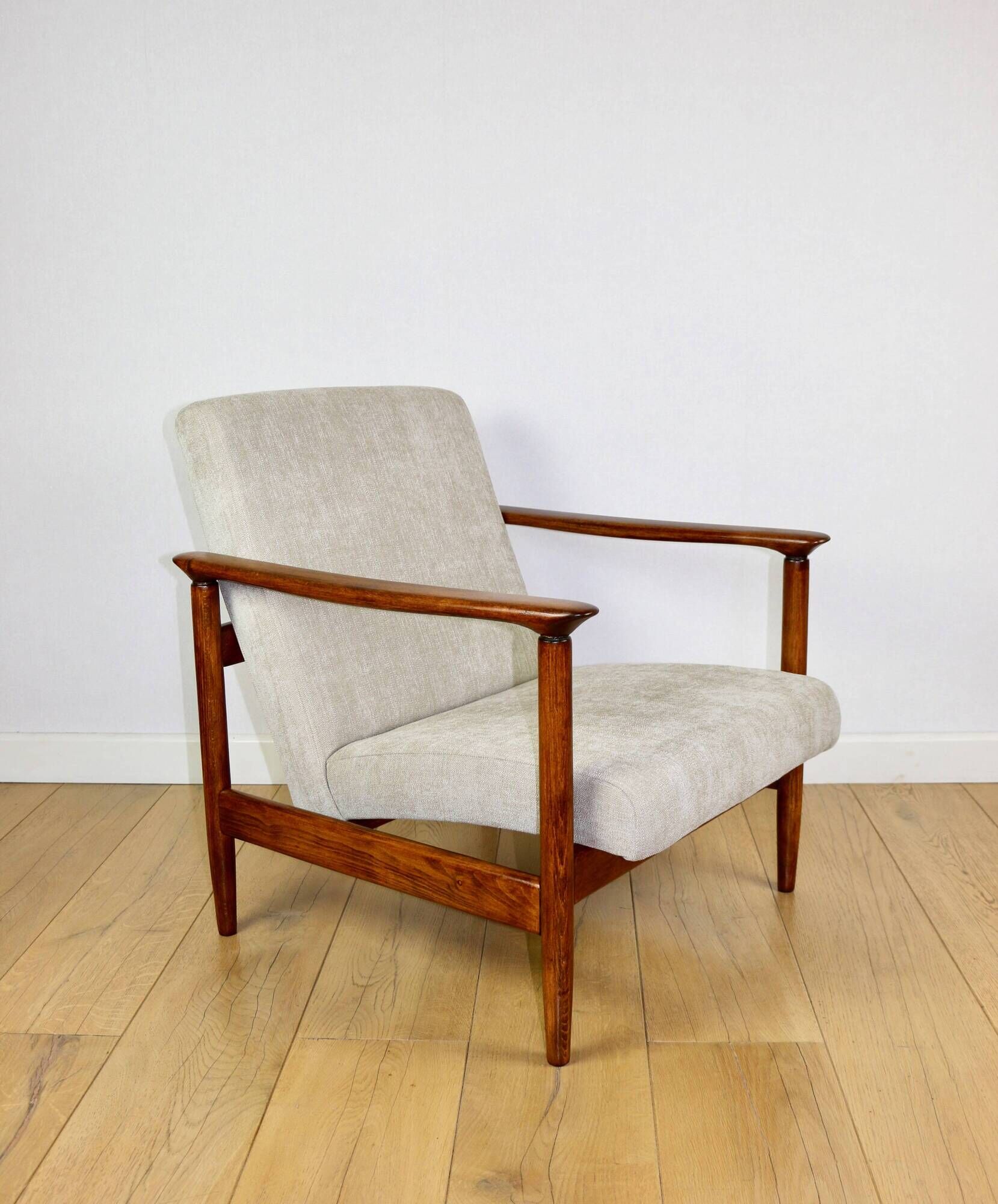 GFM-142 armchair, designed by Edmund Homa from the 70s, beige