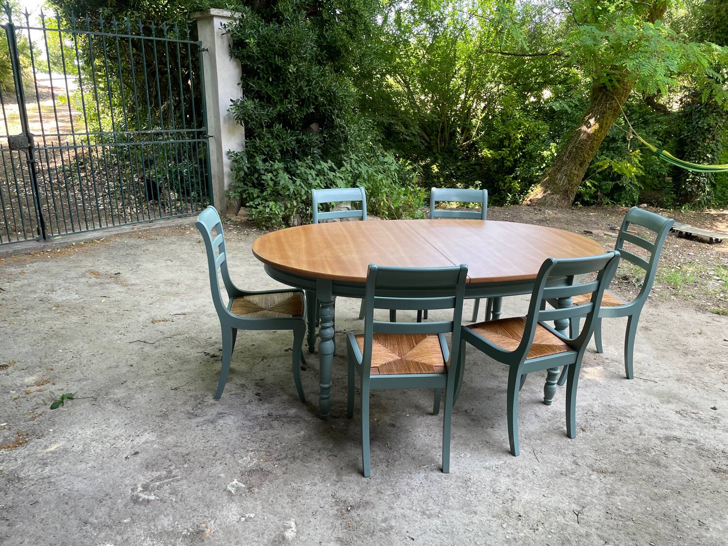 Table and six chairs