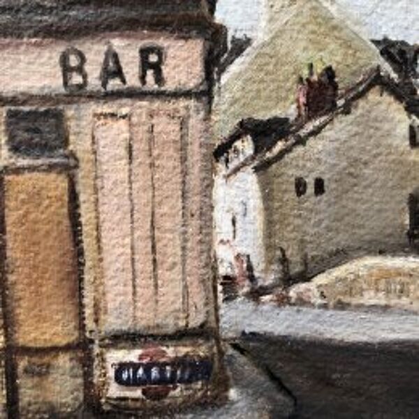 Tableau ancien 1950 ''le p'tit bar du coin