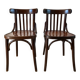 Pair of baumann bistro chairs in bent wood with early twentieth century design