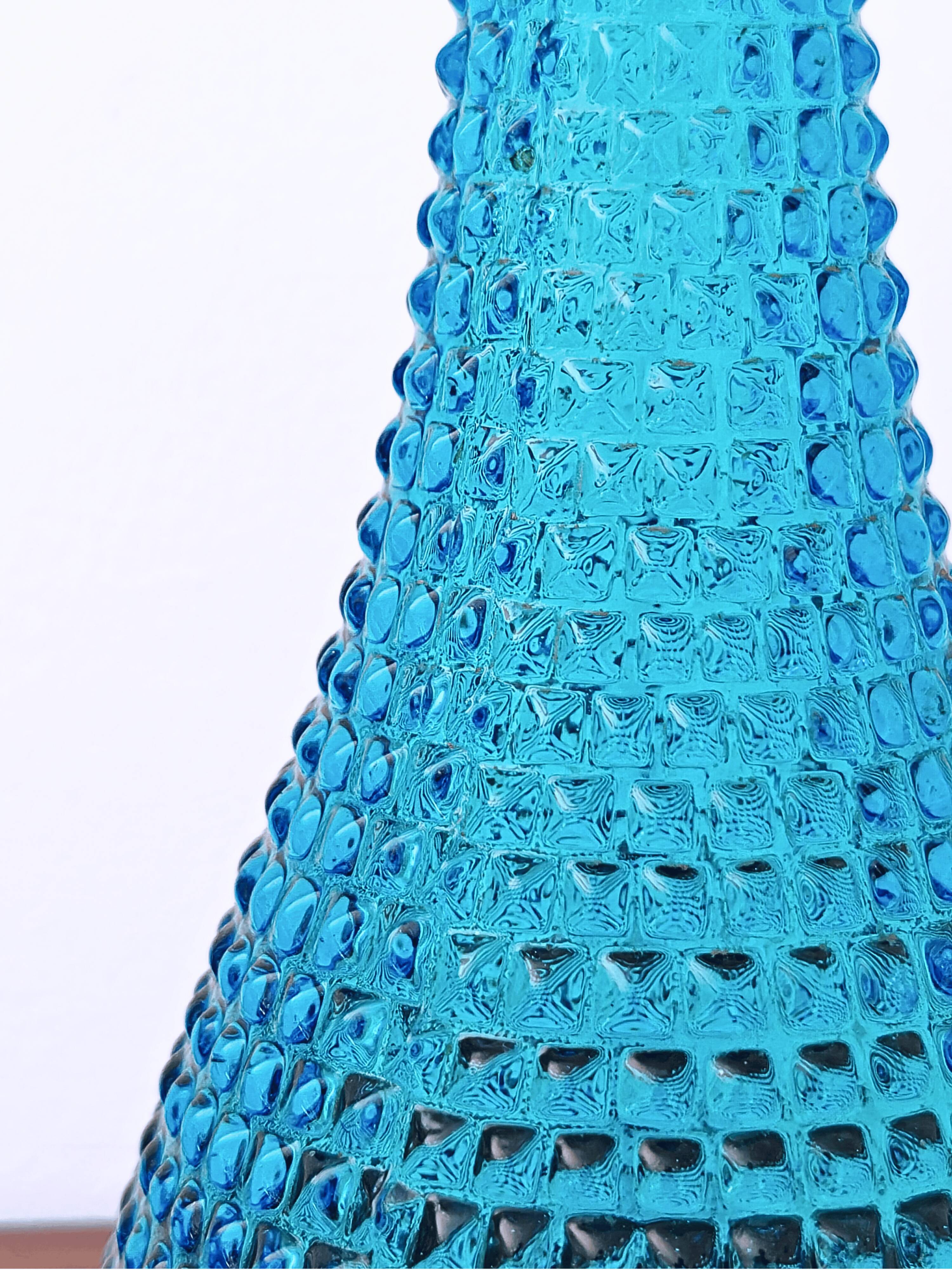 Empoli Diamond Cut Blue Carafe