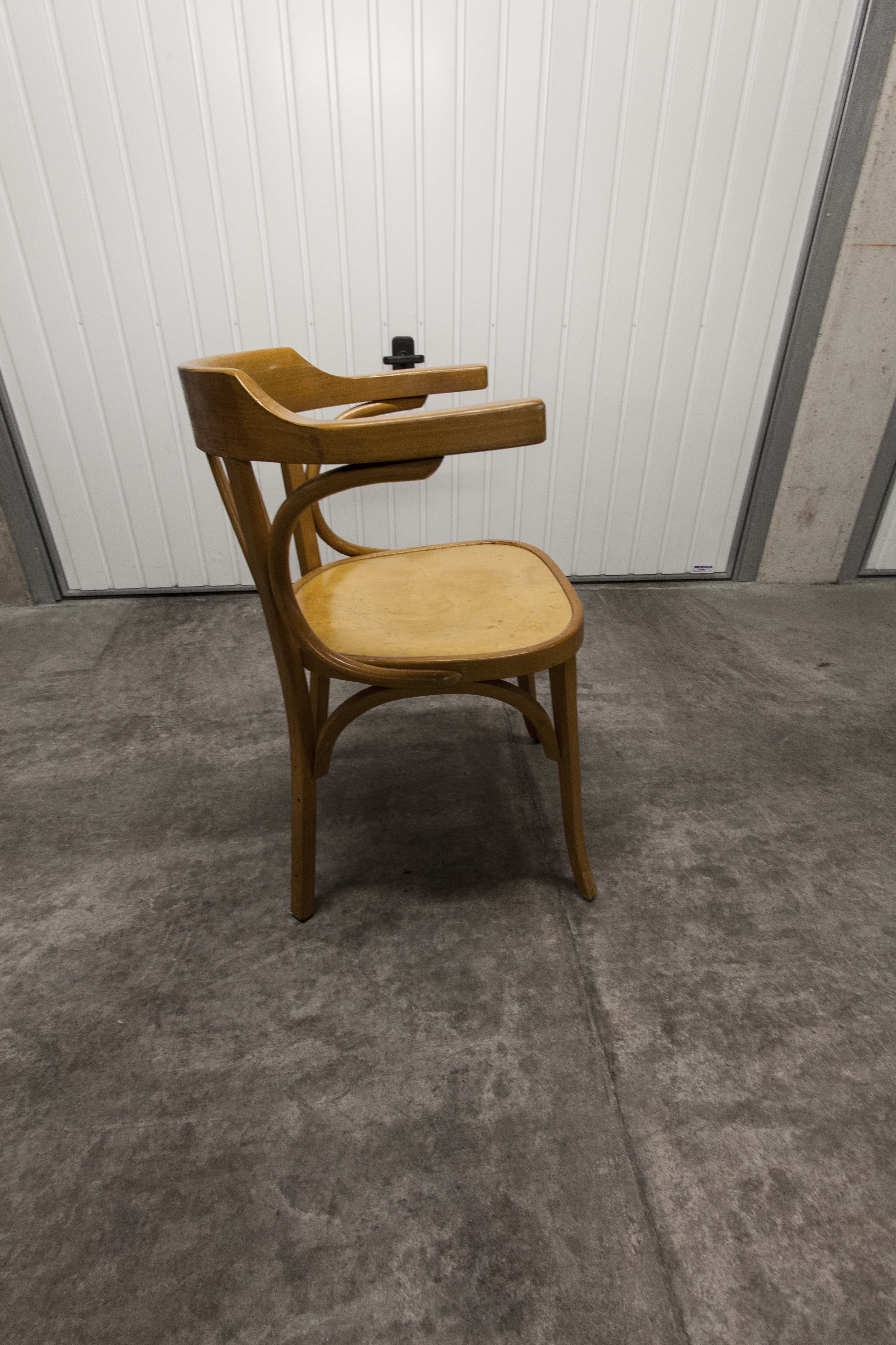 Signed Baumann desk armchair light wood