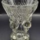 Vintage thick moulded glass/crystal vase Sculptural design Art Deco