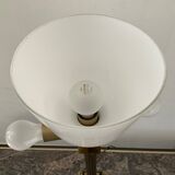 Empire style column lamp in bronze, opaline and marble