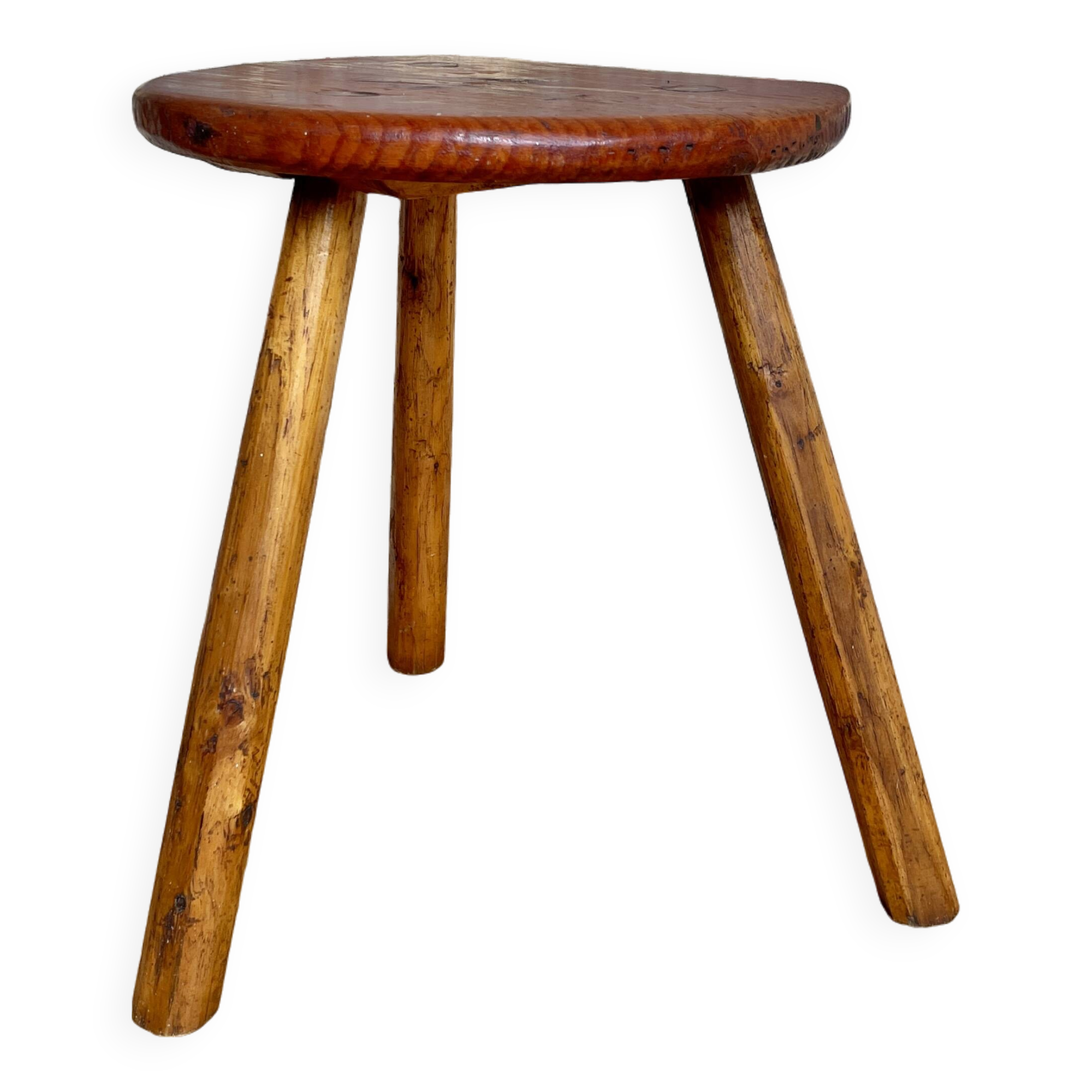 Old wooden farm stool