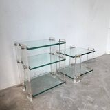 Glass and Plexiglas consoles from the 80s