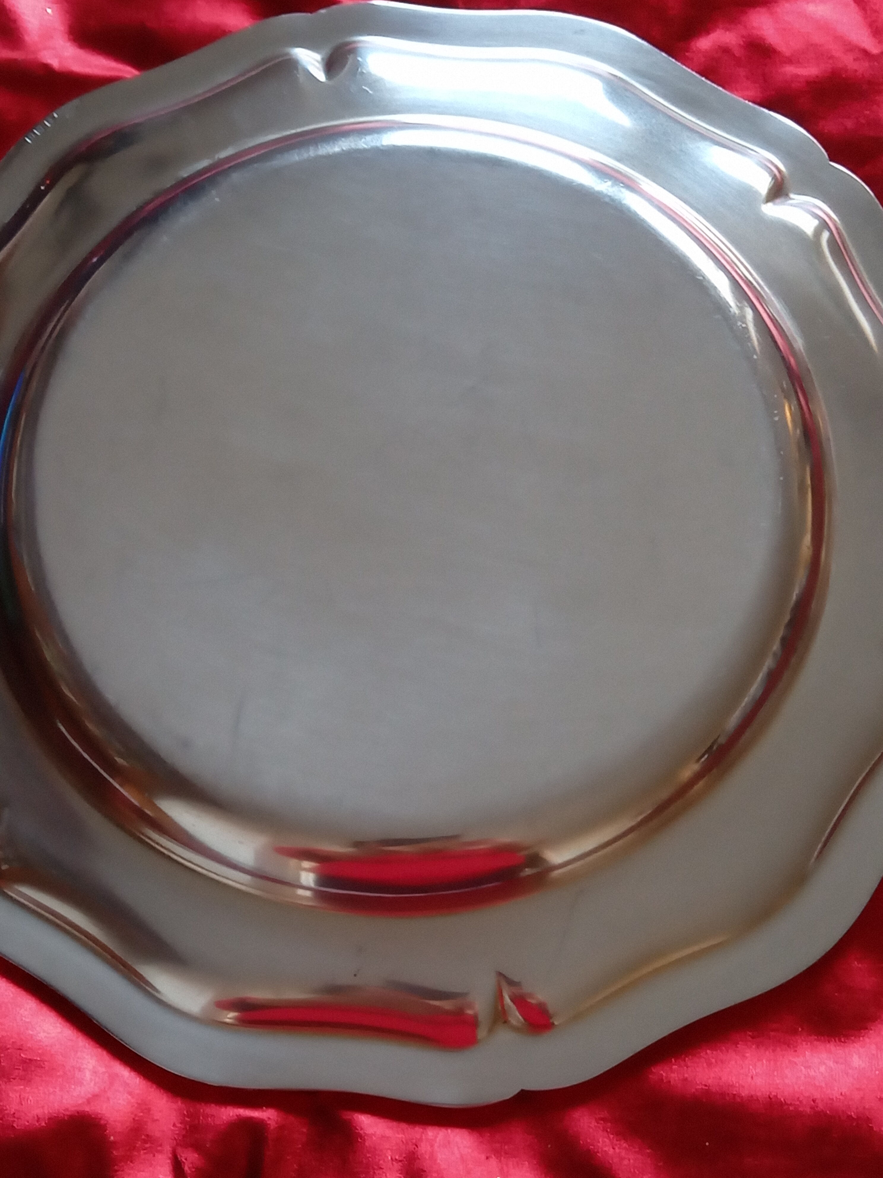 Round silver metal dish Christofle