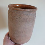 Old grease or honey pot in ochre glazed earth