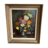 Bouquet de fleurs huile sur panneau