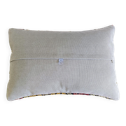 Vintage Handwoven Wool Kilim Pillow, Moorish Style, Mid-20th Century