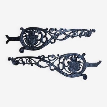 Pair Of 18th Century Cast Iron Lantern Holders