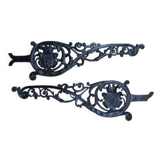 Pair Of 18th Century Cast Iron Lantern Holders
