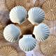 5 scallops antique porcelain cups