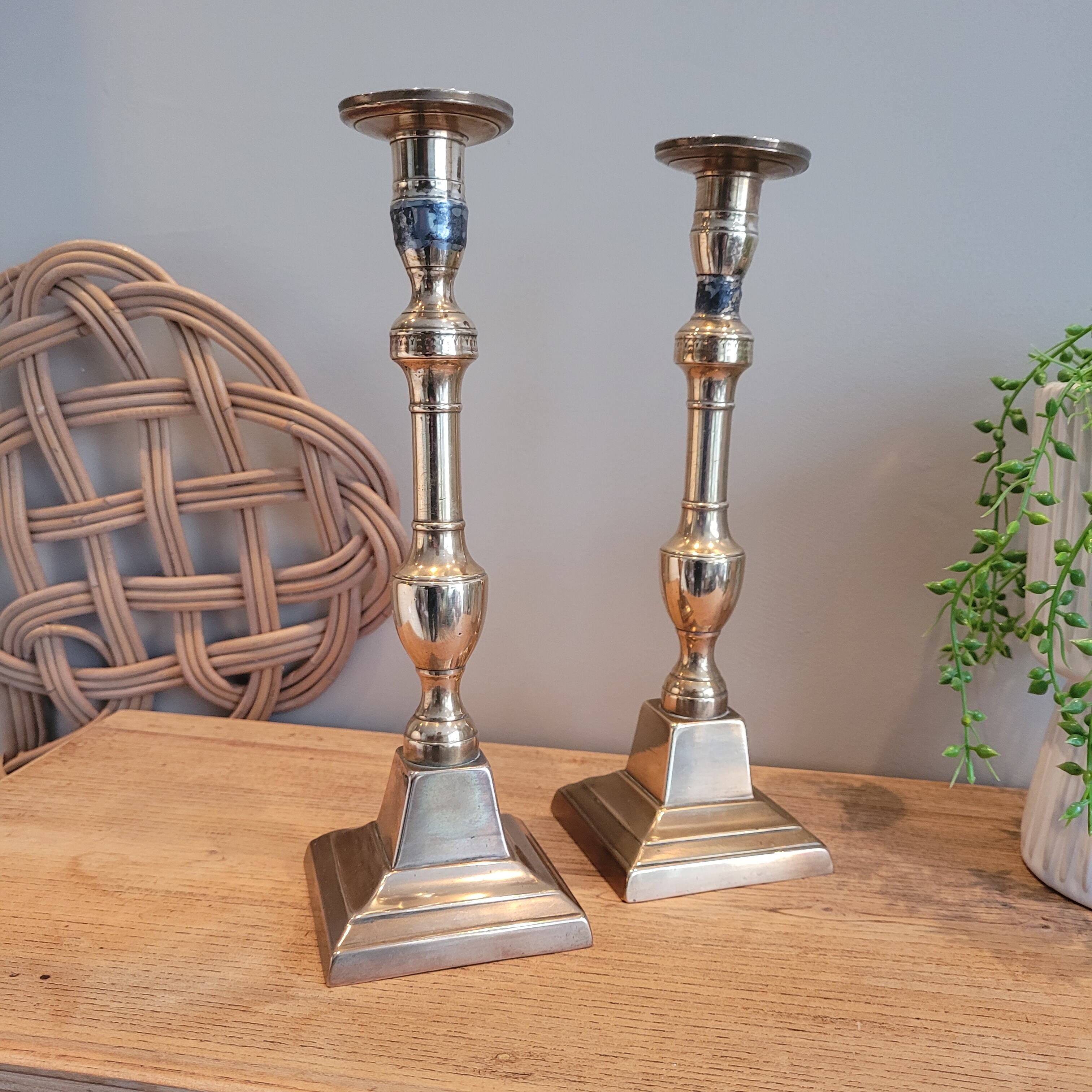 La Redoute x Selency pair of brass candle holders 14