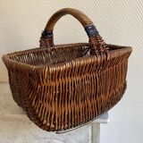 Brown wooden wicker basket