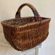 Panier osier marron bois