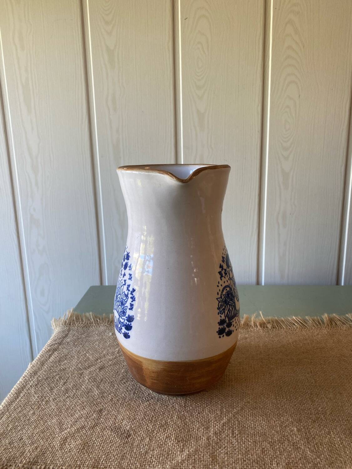 Vintage pottery carafe, La Colombe