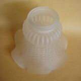 Paire de tulipes en verre moulé pressé 1900