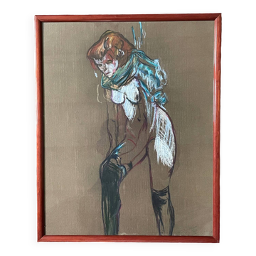 Pastel drawing of a nude
