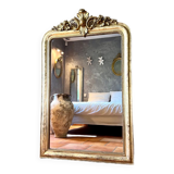Miroir ancien Louis-Philippe à fronton
