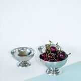 Set of 6 small stainless steel bowls, Basses, Design, 1970, 9 X 5.5 cm