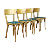 4 chaises bistrot Baumann années 50