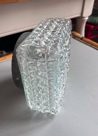 Small ceiling light or square vintage moulded glass wall light.