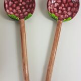 Vintage salad bowl in dabbling