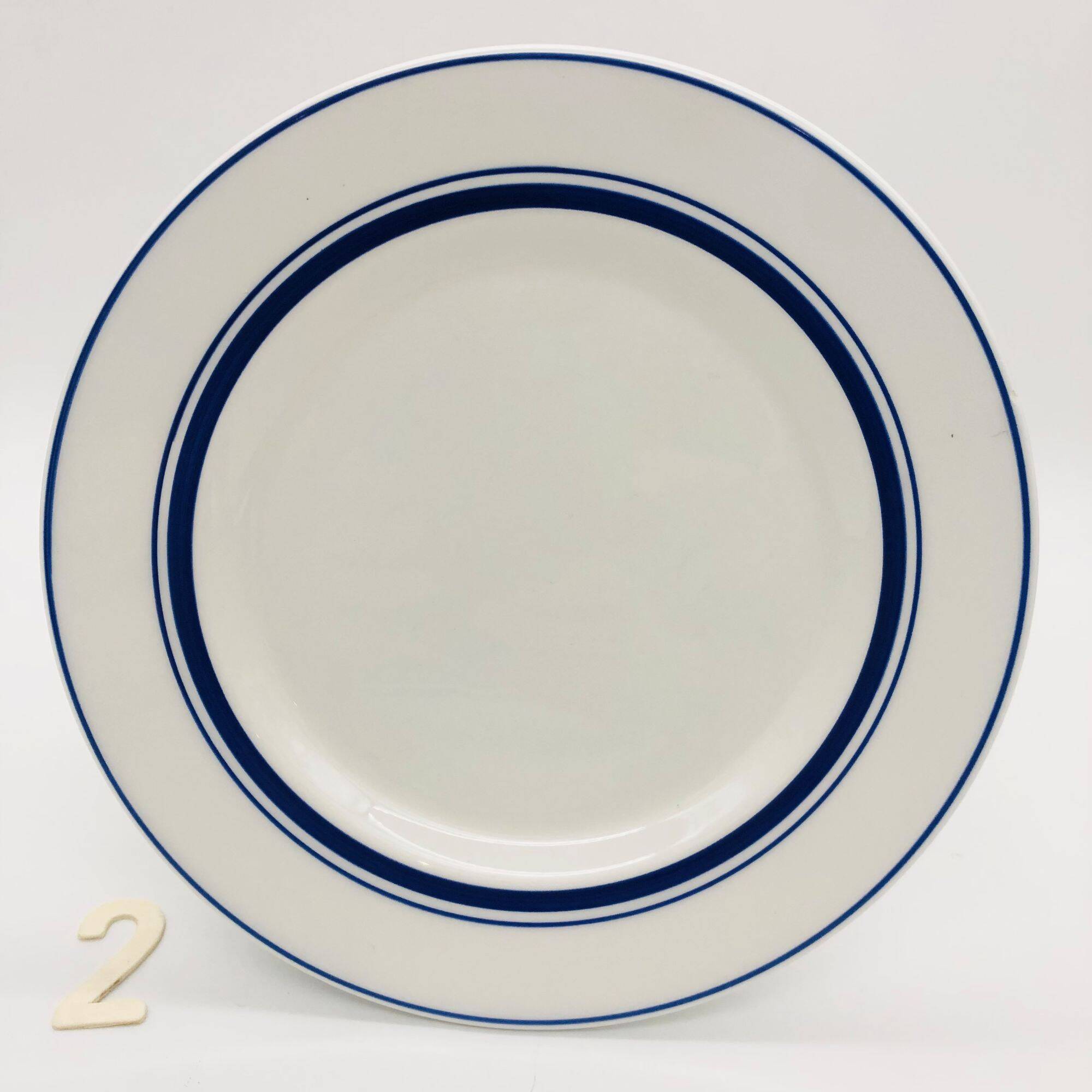 6 Assiettes dessert Quadrifoglio - Italy - Liseré bleu.