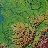 Old MDI map France geology and relief J.Bertin.