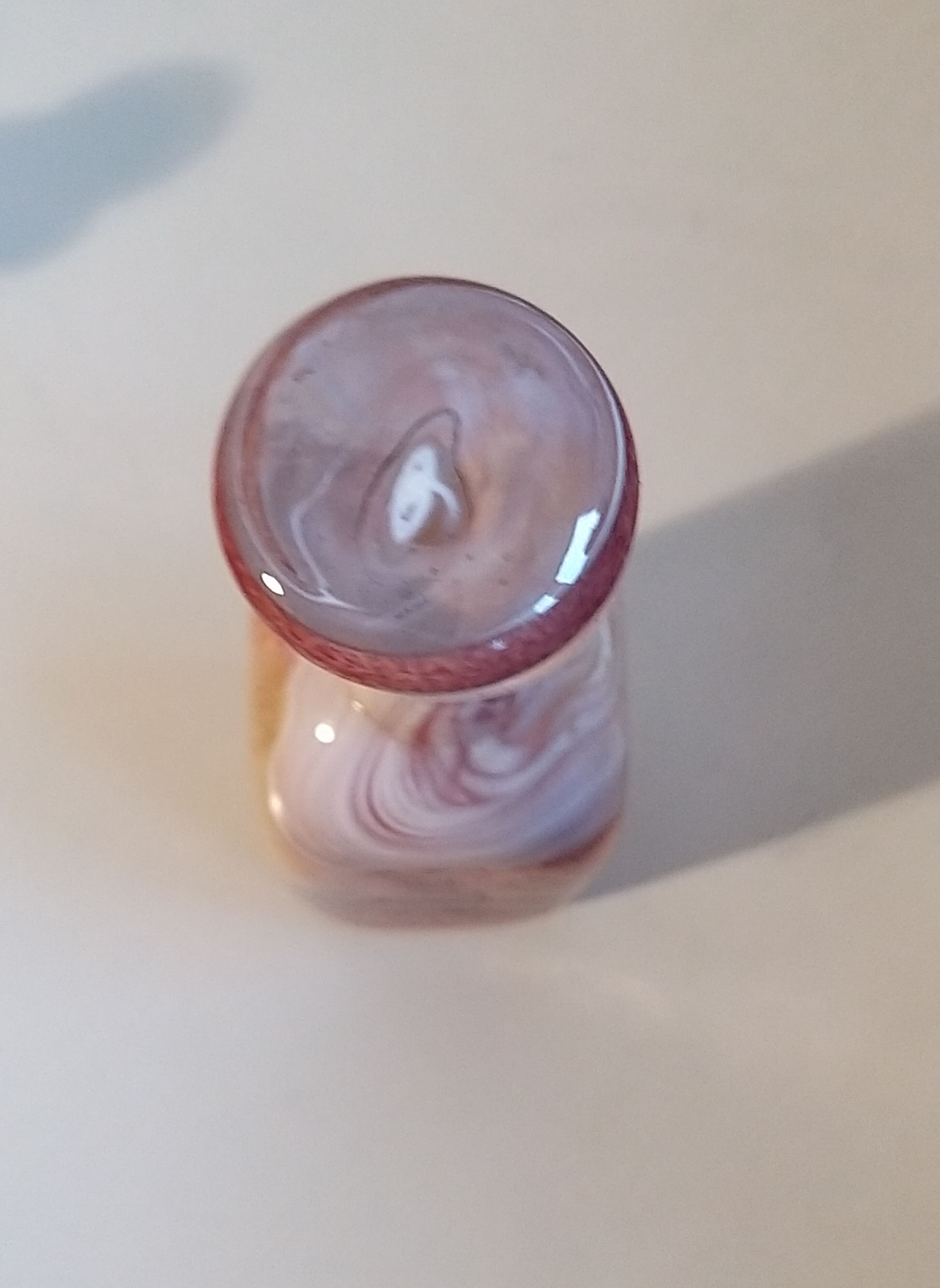 Murano's hand-blown glass carafe multilayered with its cap. 1960/1970.