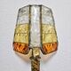 Brutalist pair of wall sconces in hammered glass by Longobard 1970.