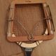 Rare vintage Babolat Aspa wooden tennis racket and vintage Dunlop frame