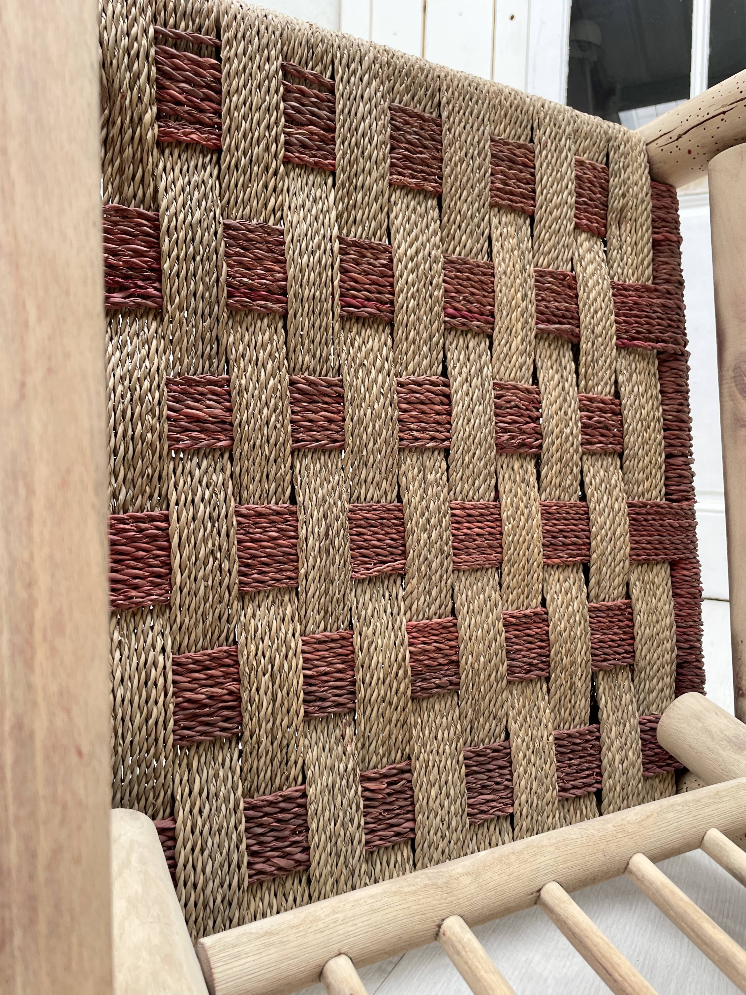 Pair of wooden armchairs and ropes