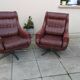 Paire de fauteuils pivotants en simili cuir, années 70