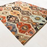 Geometric Mutlicolor Large Vintage Kilim Rug, 298x392Cm