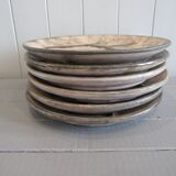 Set of 6 enameled ceramic plates signed Felix Ceram Vallauris