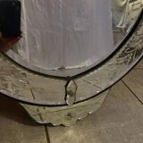 Oval Venetian mirror with close-bezel, early 20th century, flower decoration