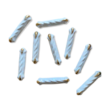 Set of 9 vintage art deco knife holders in pearly and gold ceramic