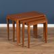 Retro teak 1960s midcentury gordon russell nest of tables in walnut & teak c.1960