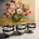 Set of 6 vintage silver-plated metal ice cream cups