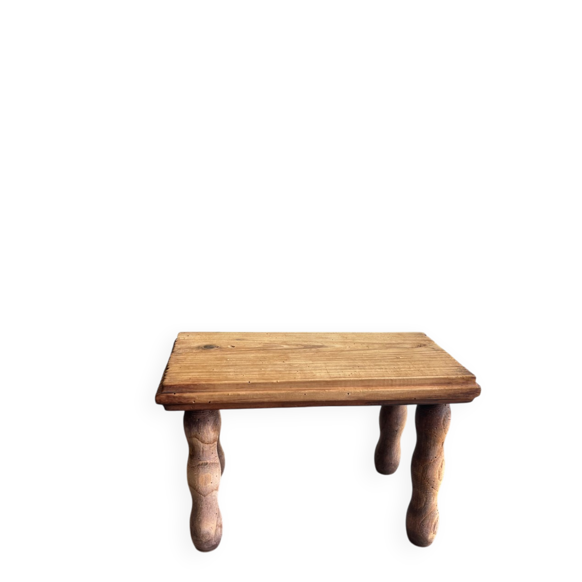 Small bench / wooden stool (bobbin decor) I