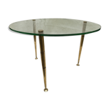 Table low glass and brass 50s