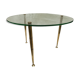 Table low glass and brass 50s