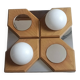Geometric chrome and wood wall light