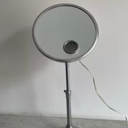 Vintage chrome Brot mirror, magnifying and illuminating, on adjustable stand, France 1960