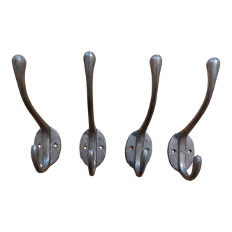 4 old aluminum hooks 30s
