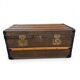 Old travel trunk in oilcloth
