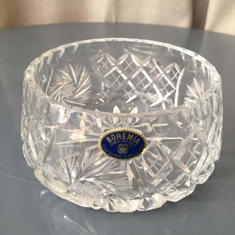 Bohemian size crystal pocket or ashtray
